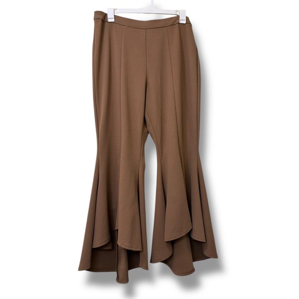 Cato high low tiered ruffle bell-bottom flare pants sz 18/20W - Picture 2 of 8